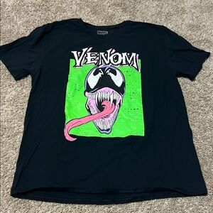 Marvel Venom Black Tee with Neon Green and Pink